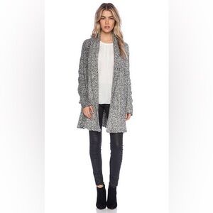 JOIE Solone Cardigan Heavy sweater in Caviar grey black white XS S